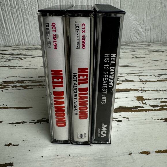 Neil Diamond Cassette Tape Lot Bundle of 3 Primitive Hot August Greatest Hits - Picture 4 of 6